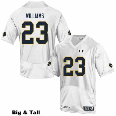 Notre Dame Fighting Irish Men's Kyren Williams #23 White Under Armour Authentic Stitched Big & Tall College NCAA Football Jersey PAO8699DC